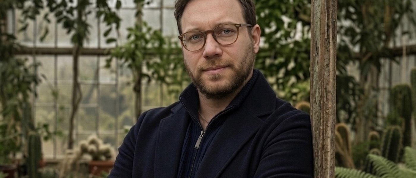 Robert W. Termanini, MD, photographed in a Victorian glasshouse.